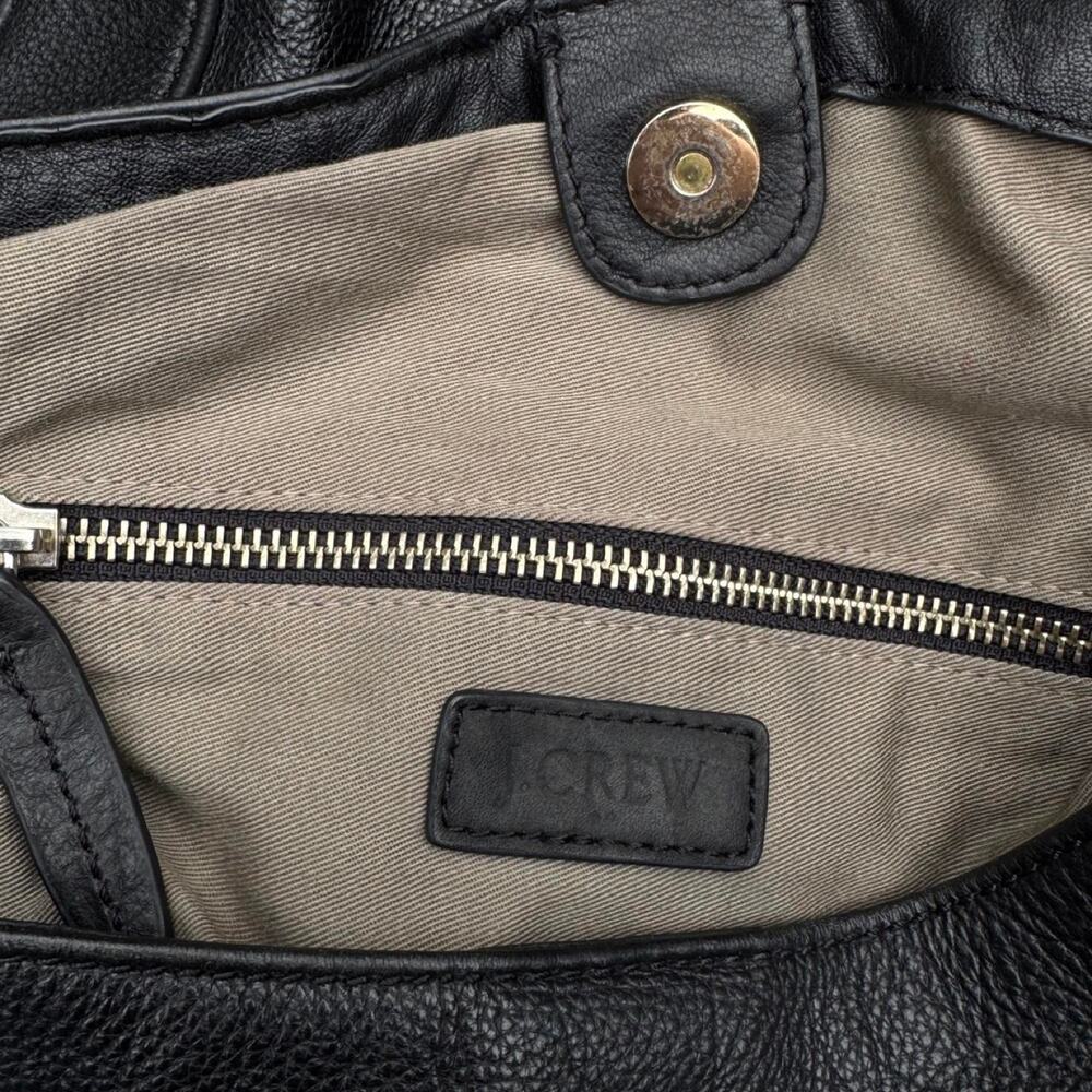J. Crew Genuine Leather Shoulder Bag Hobo Gold Hardware Slouchy Quiet Luxury - Picture 7 of 8